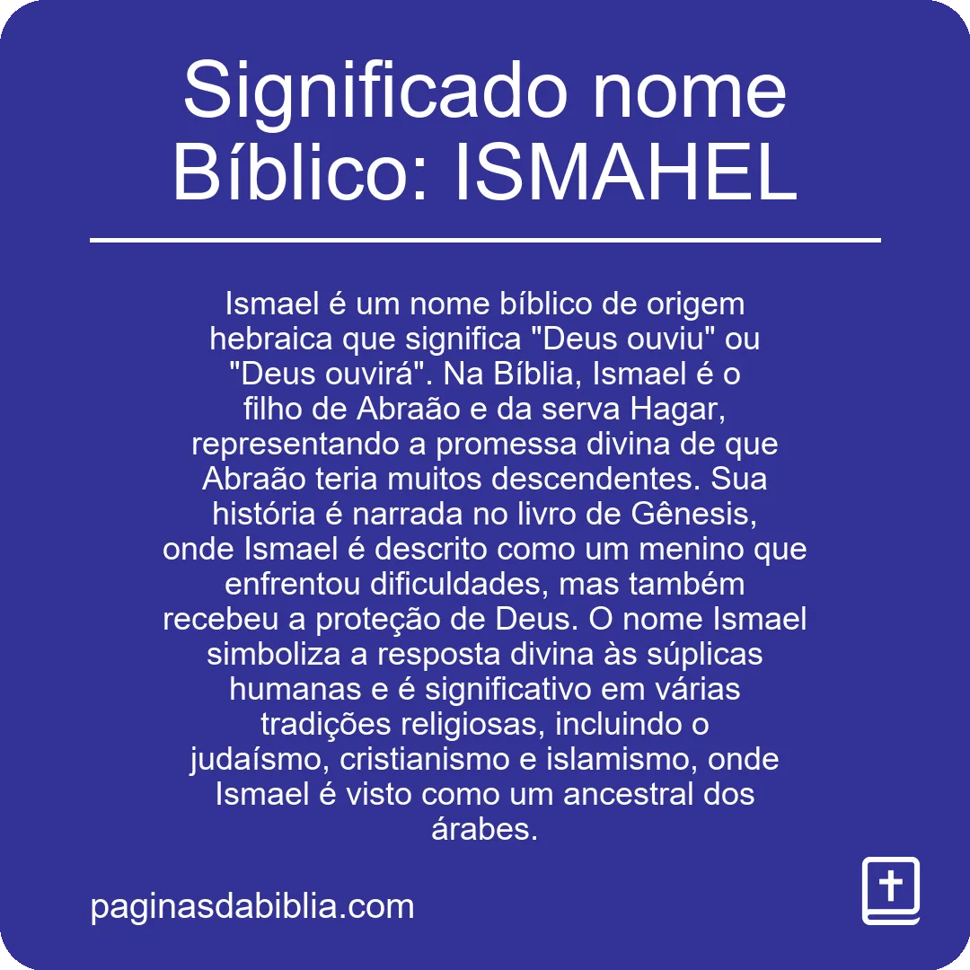 Significado nome Bíblico: ISMAHEL