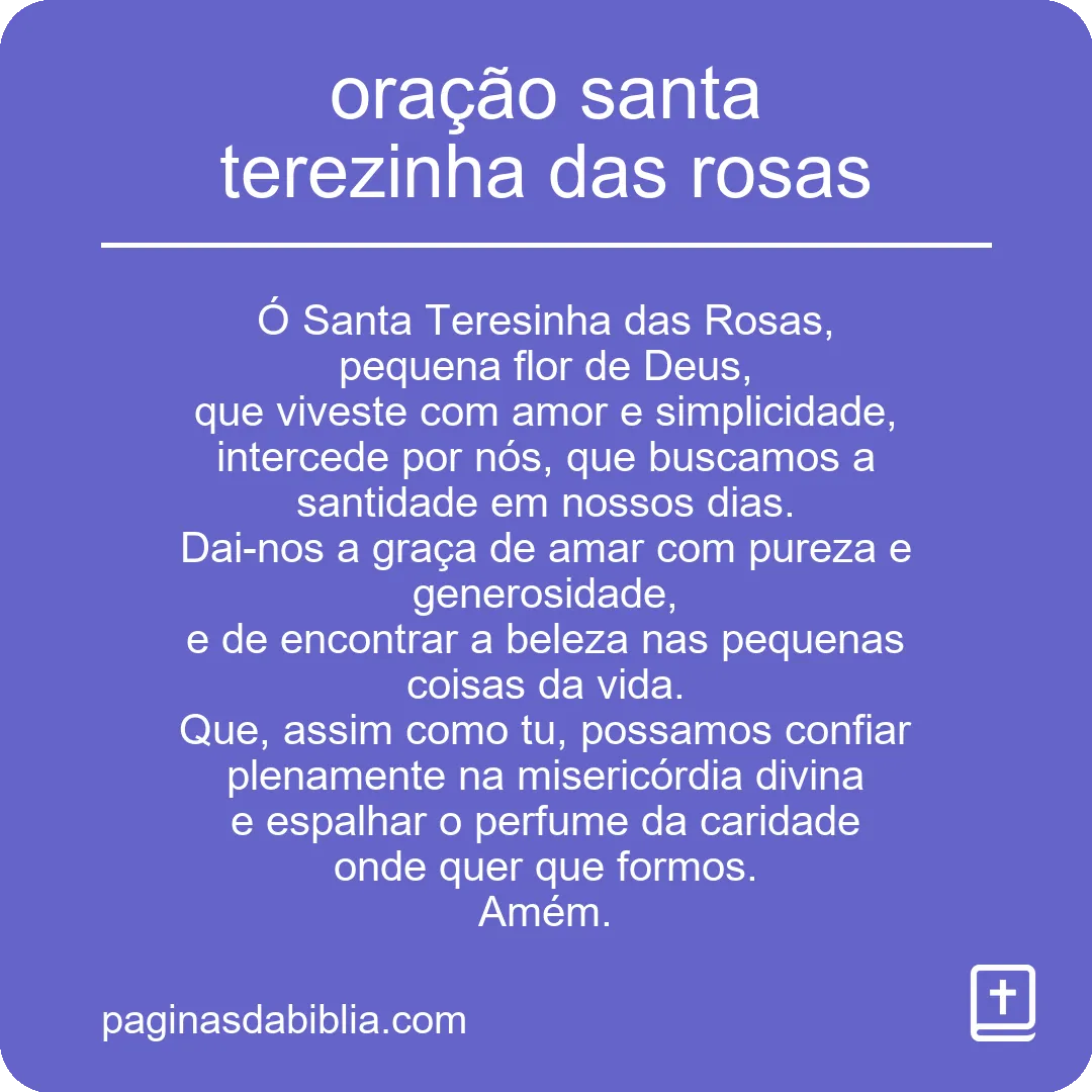 oração santa terezinha das rosas