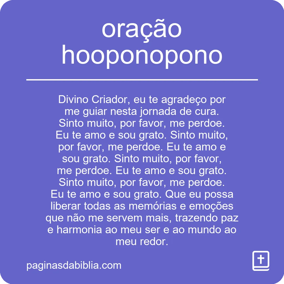 oração hooponopono