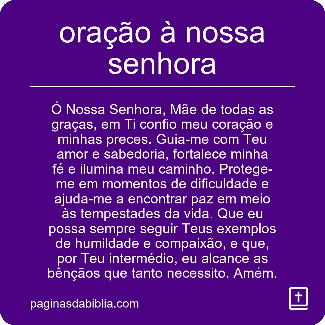 oração à nossa senhora