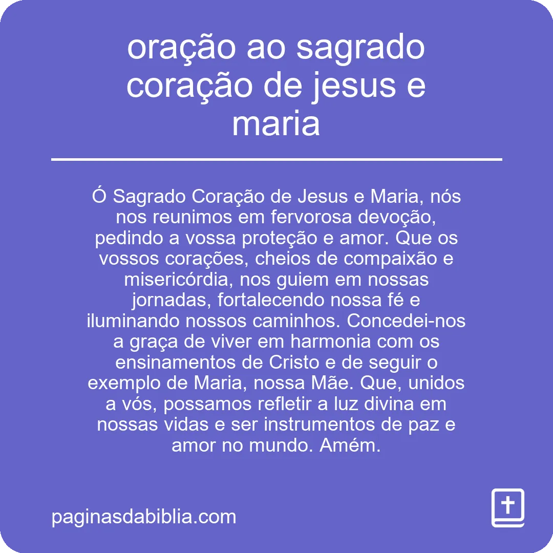 oração ao sagrado coração de jesus e maria