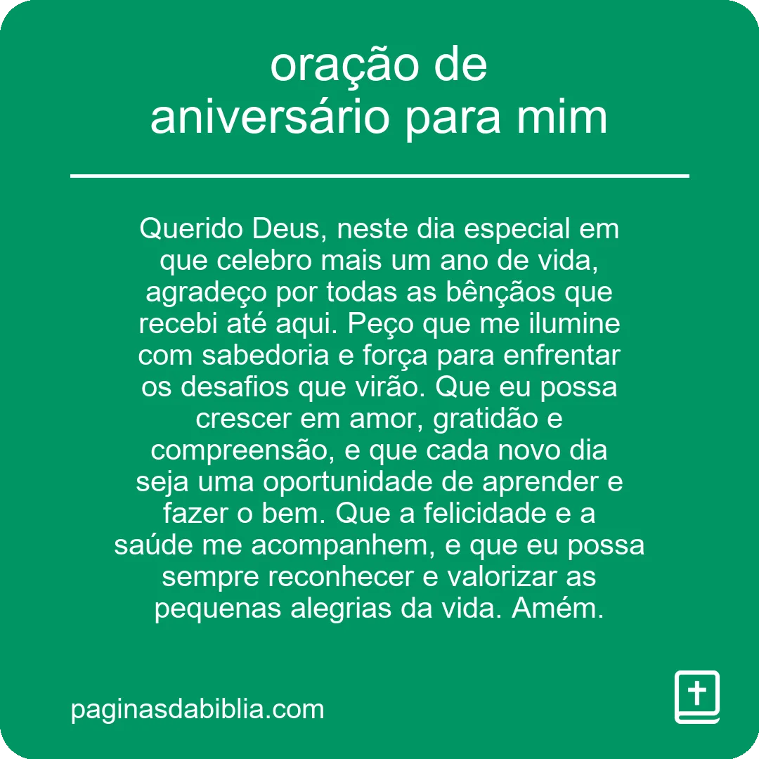 oração de aniversário para mim