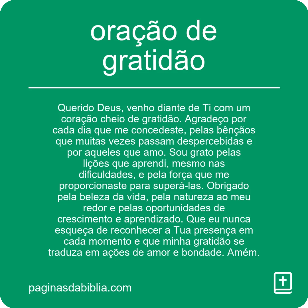 oração de gratidão