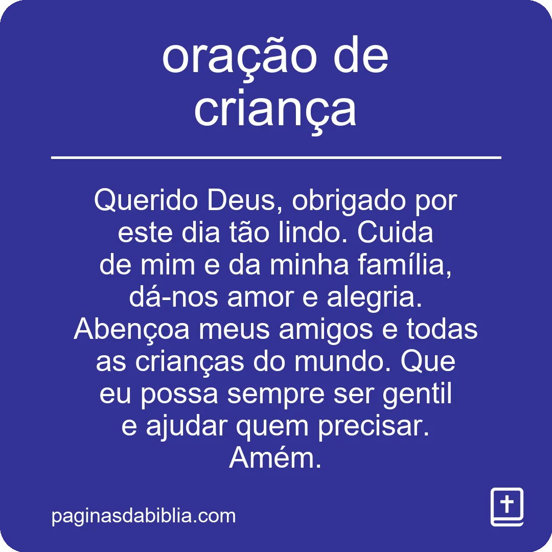 oração de criança