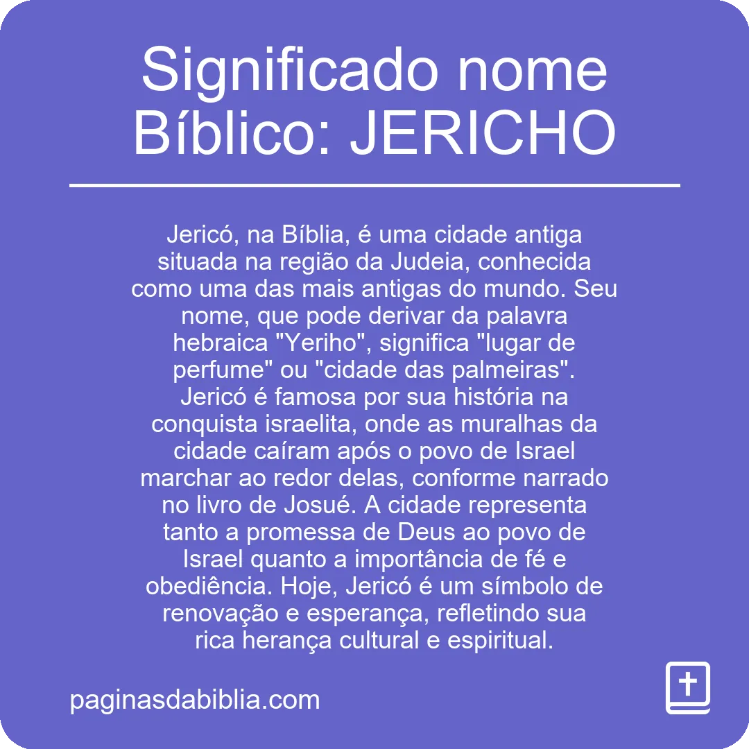 Significado nome Bíblico: JERICHO