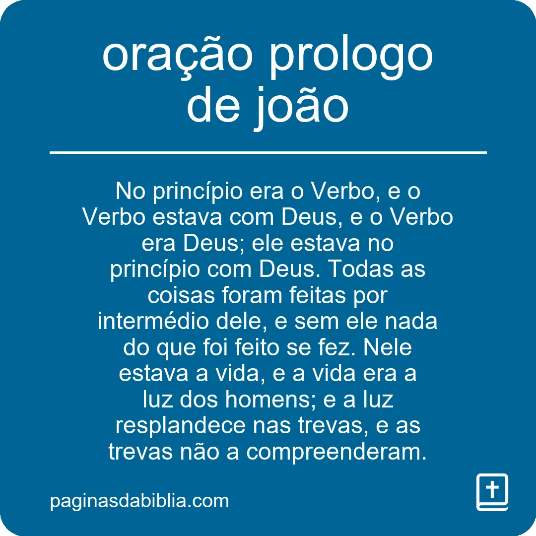 oração prologo de joão