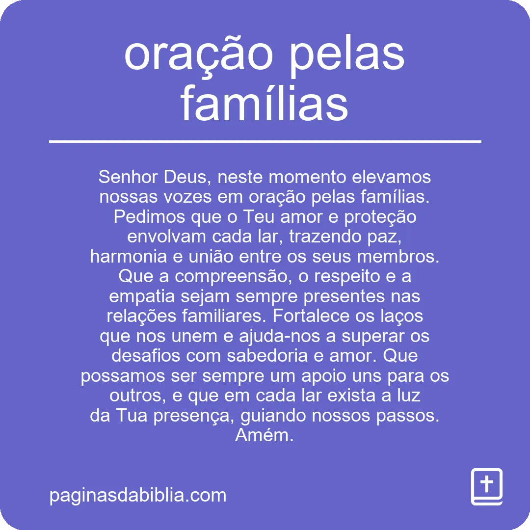 oração pelas famílias