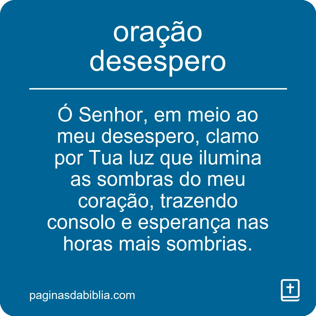 oração desespero