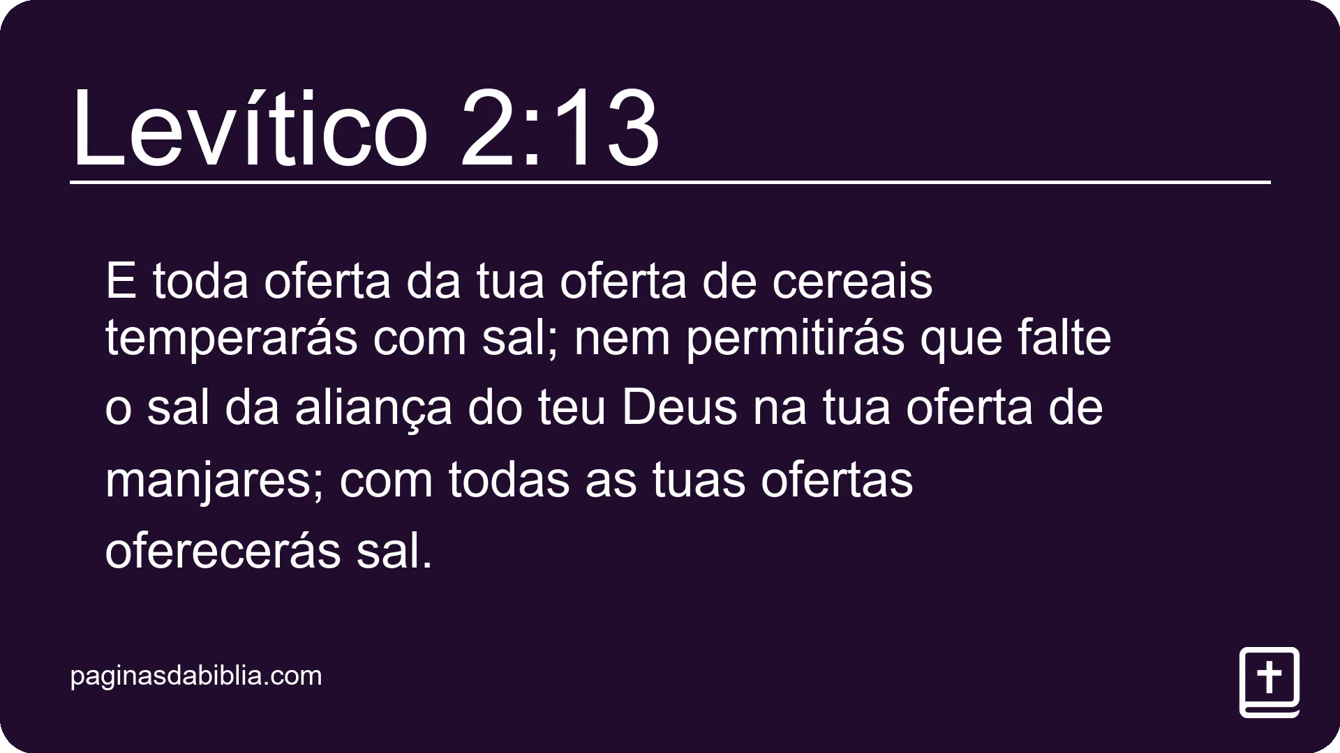 Levítico 2:13