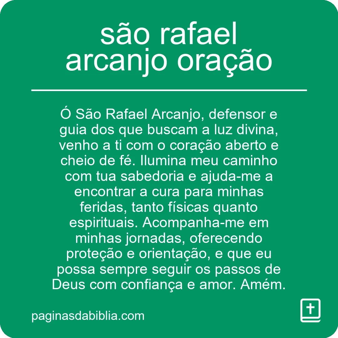 são rafael arcanjo oração