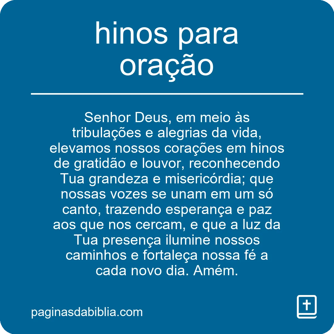 hinos para oração