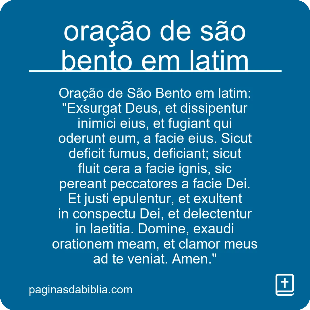 oração de são bento em latim