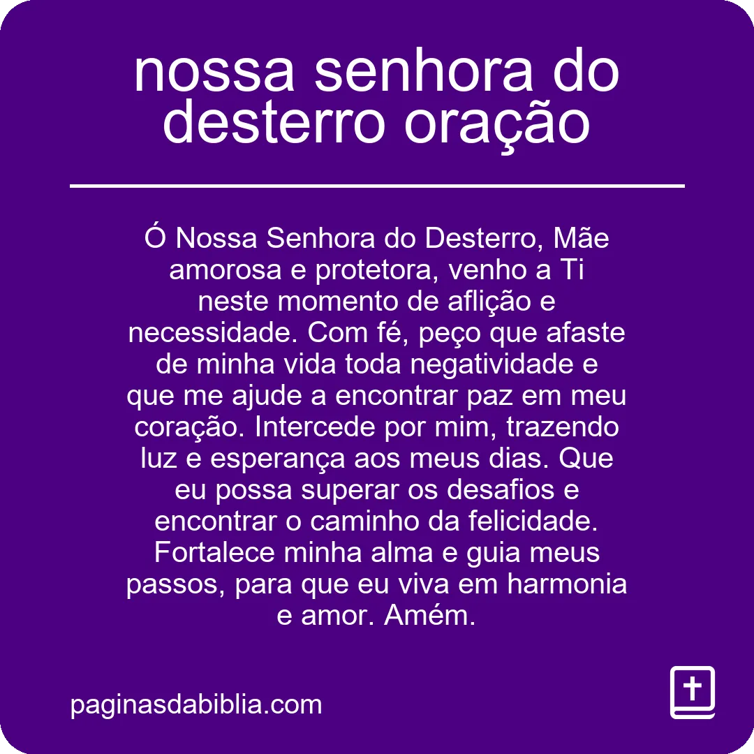 nossa senhora do desterro oração