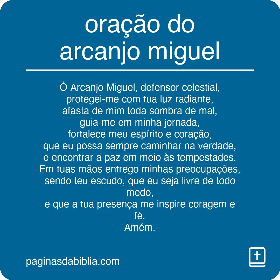 oração do arcanjo miguel