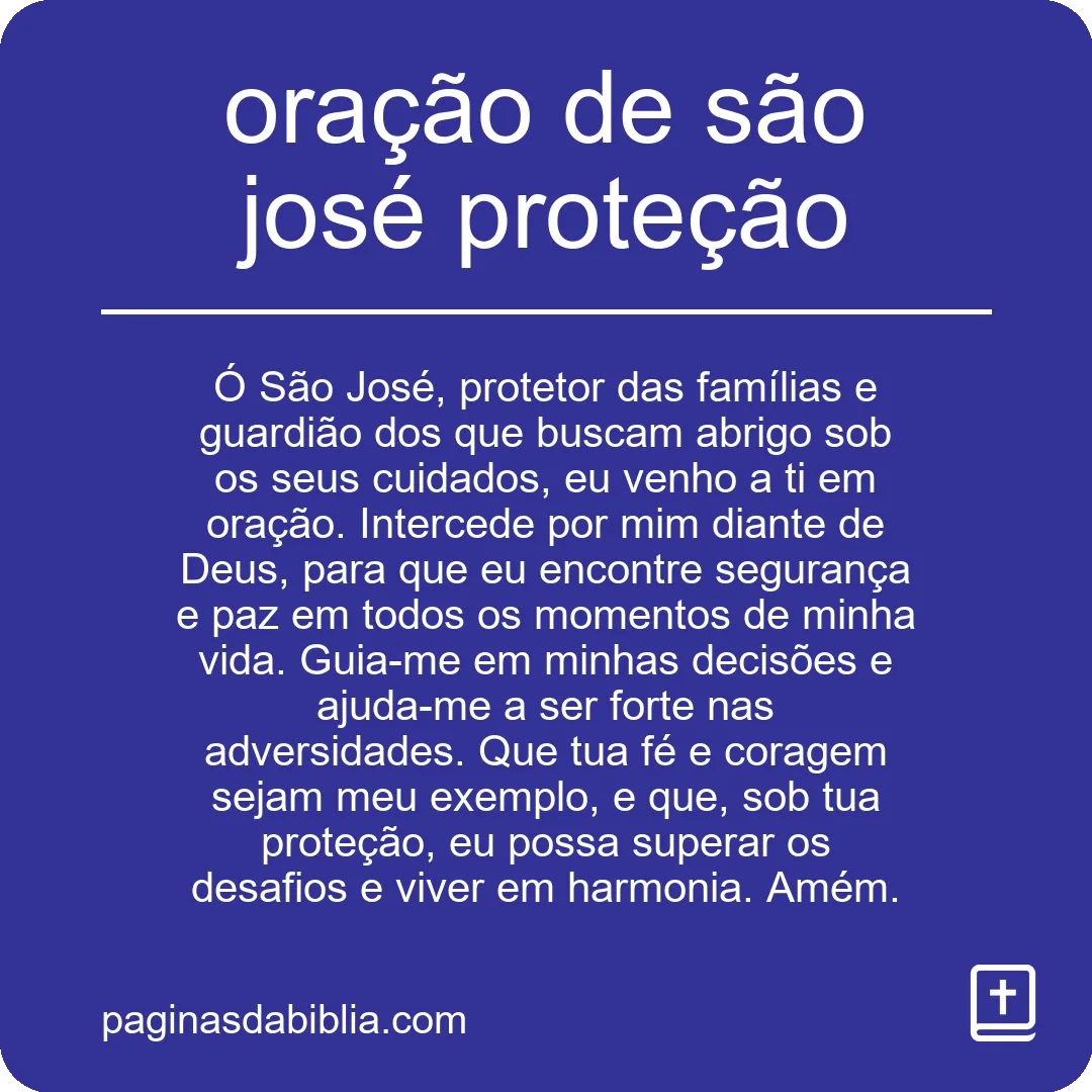 oração de são josé proteção