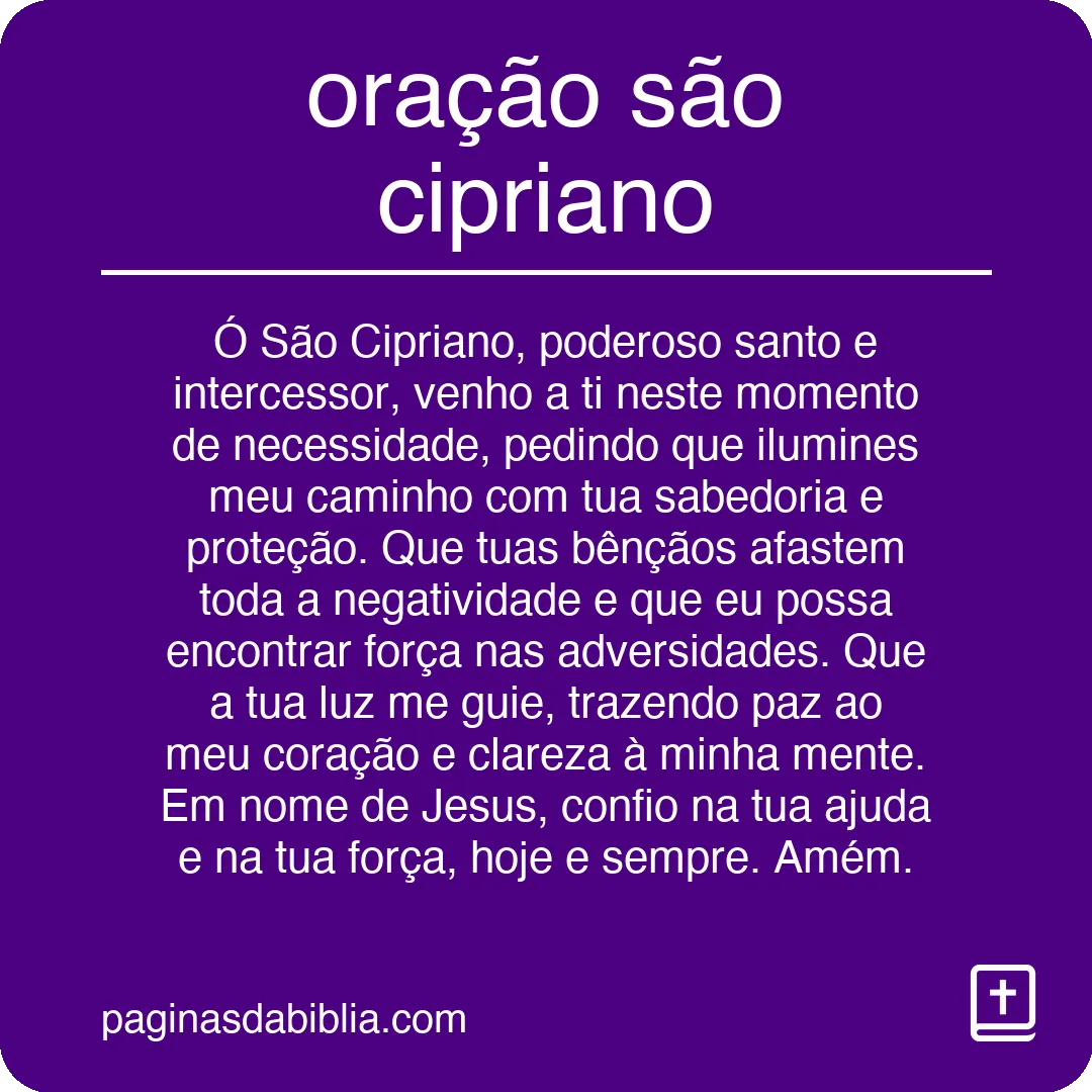 oração são cipriano