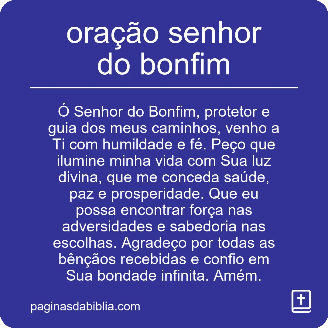 oração senhor do bonfim