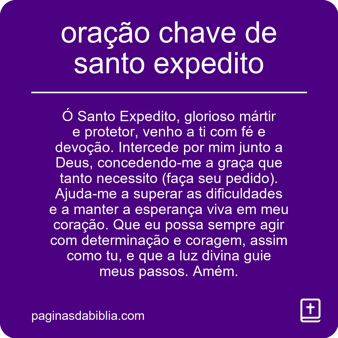 oração chave de santo expedito