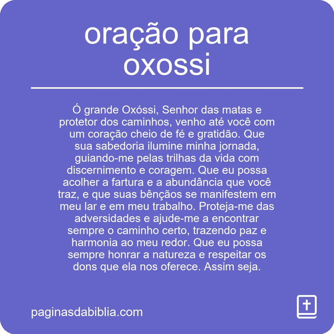 oração para oxossi