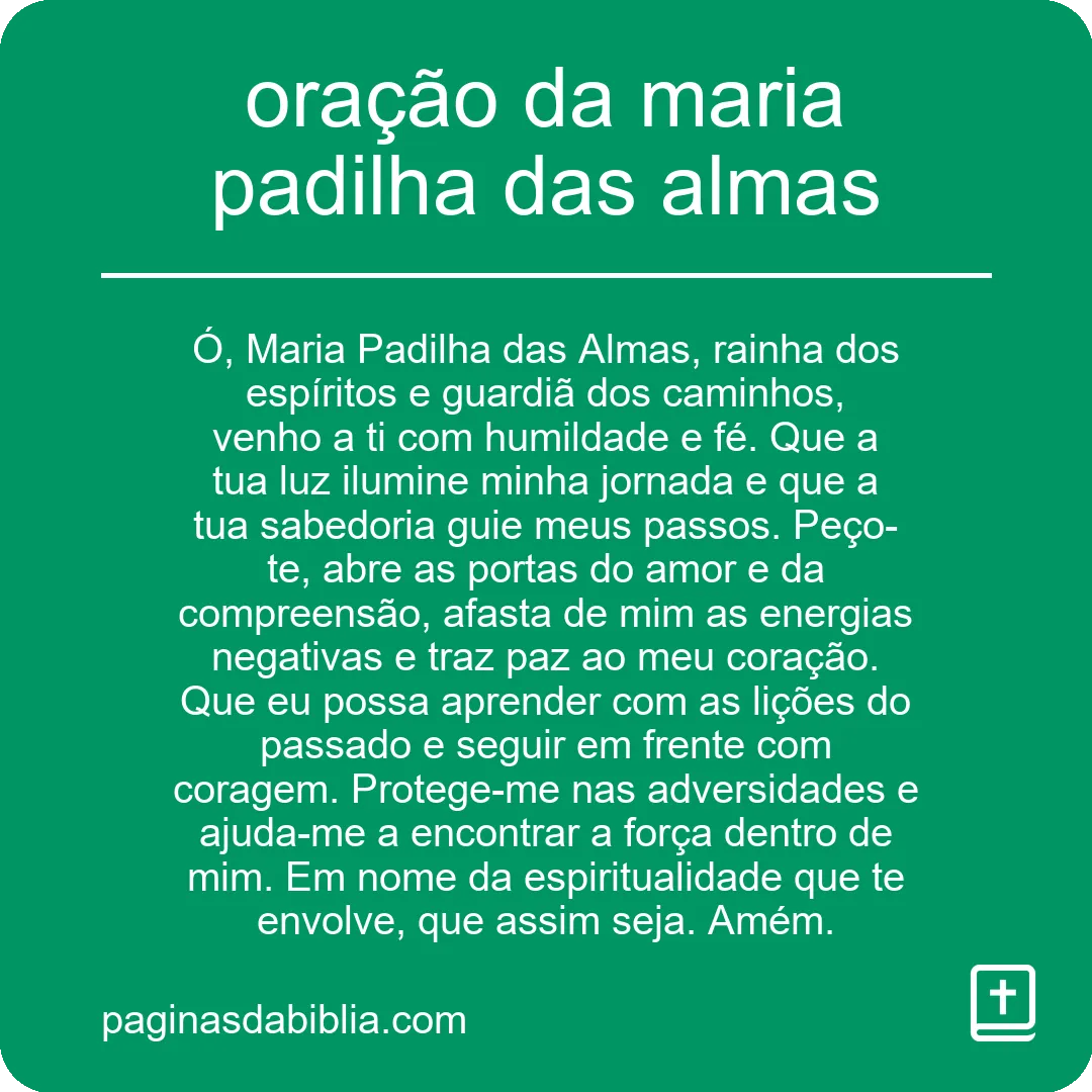 oração da maria padilha das almas