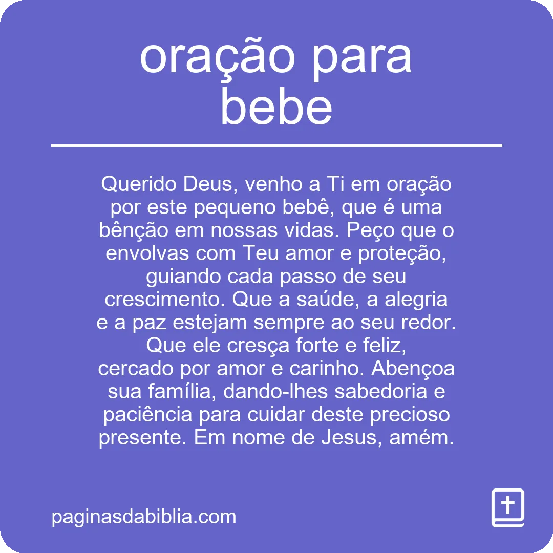 oração para bebe