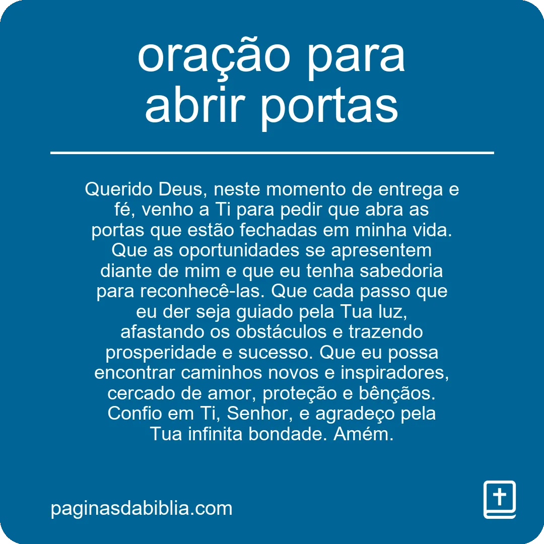 oração para abrir portas