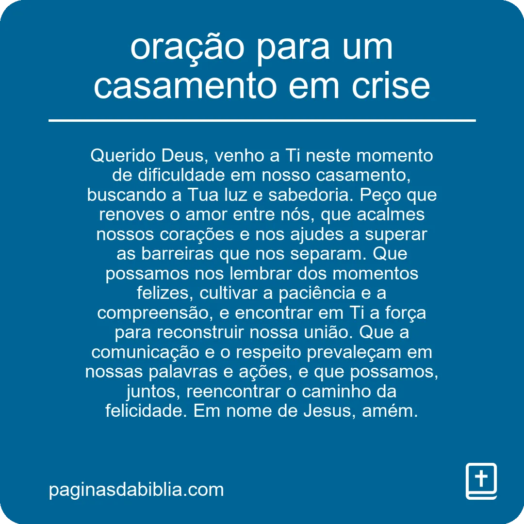 oração para um casamento em crise