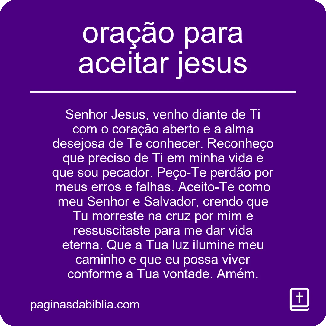 oração para aceitar jesus