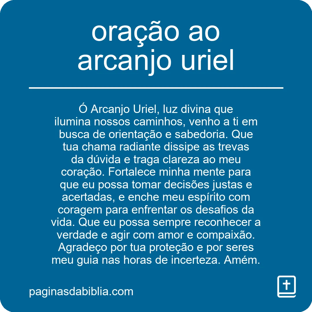 oração ao arcanjo uriel