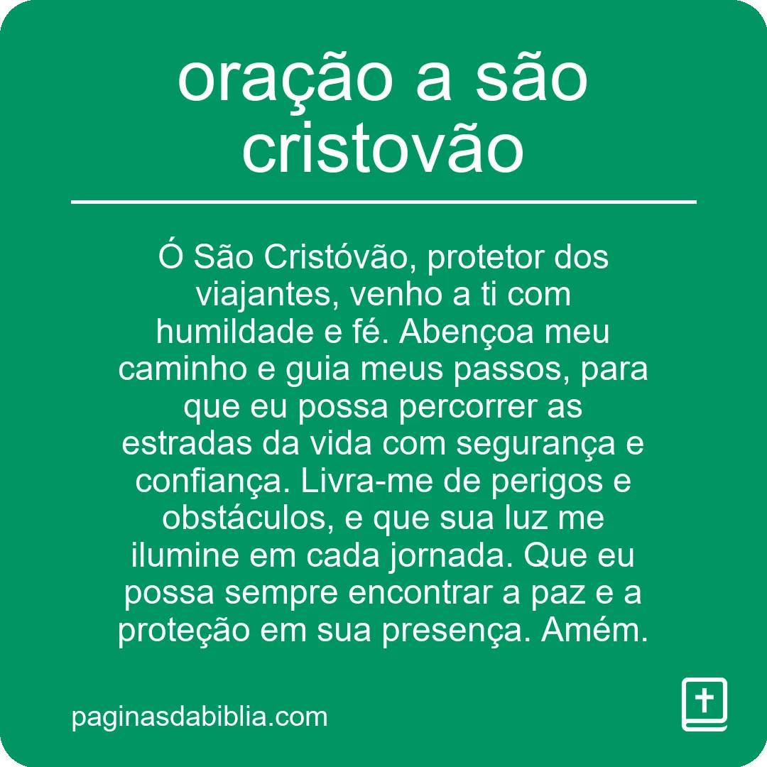 oração a são cristovão