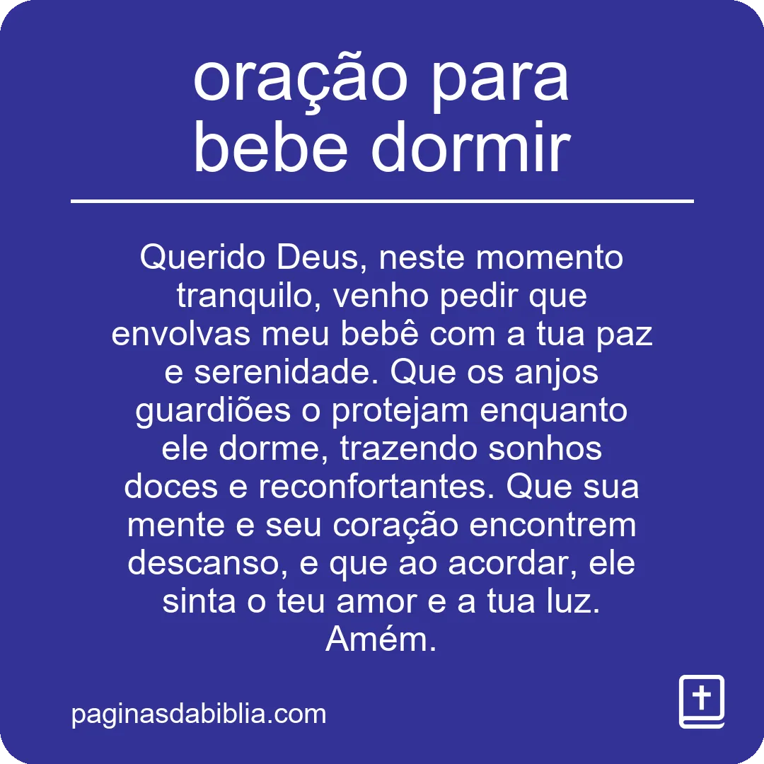 oração para bebe dormir