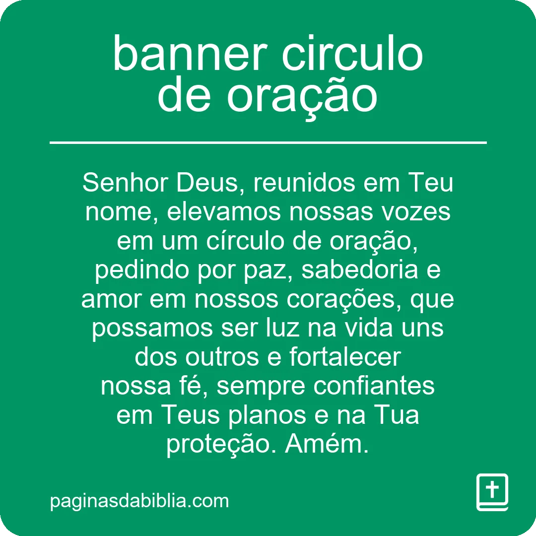 banner circulo de oração