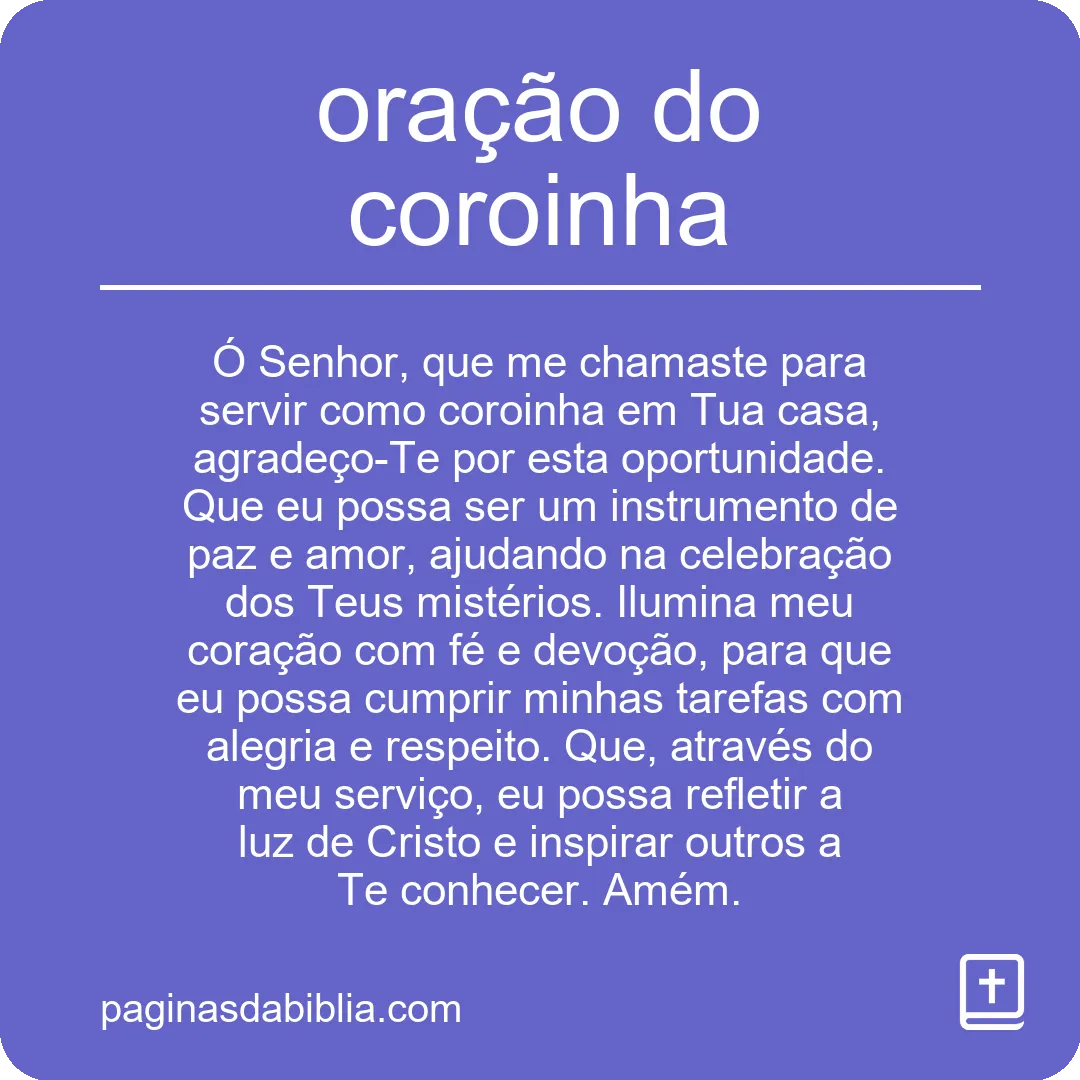 oração do coroinha