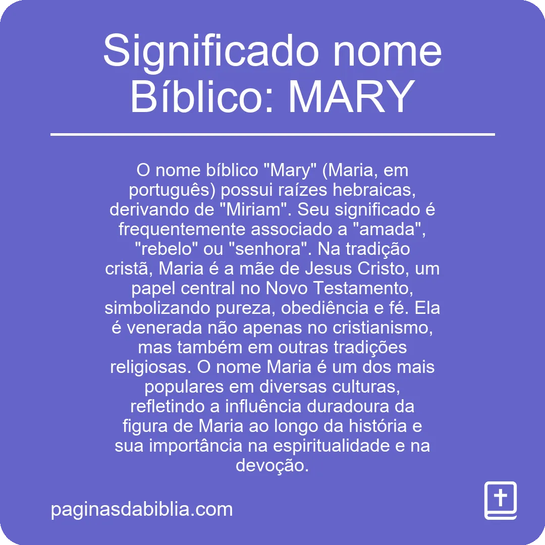 Significado nome Bíblico: MARY