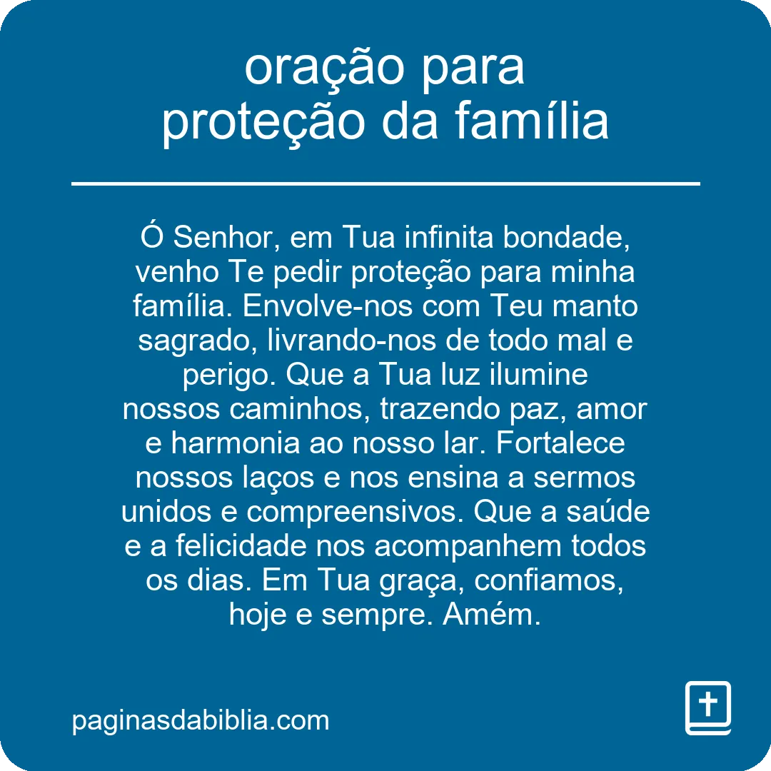 oração para proteção da família