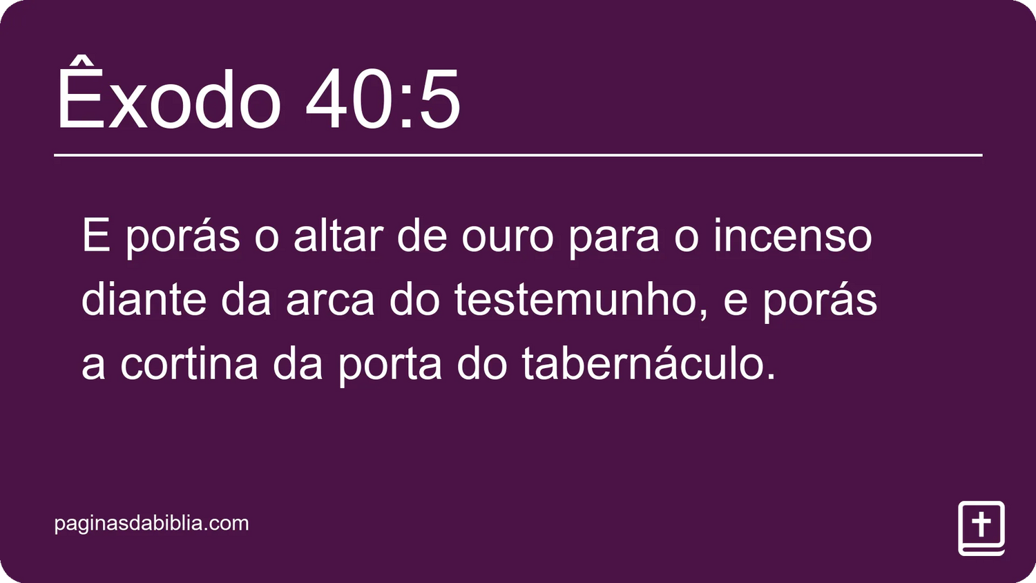 Êxodo 40:5