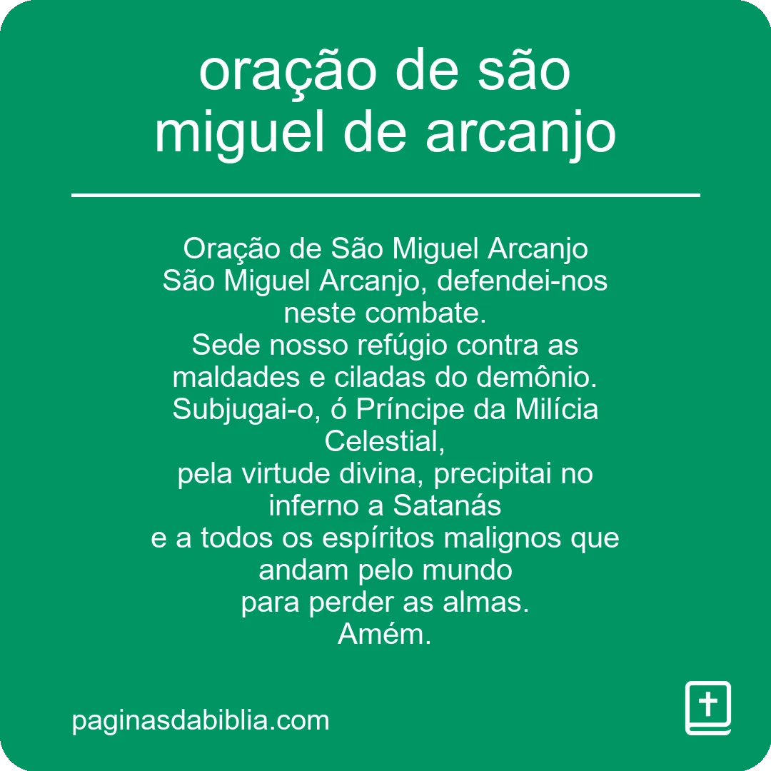 oração de são miguel de arcanjo