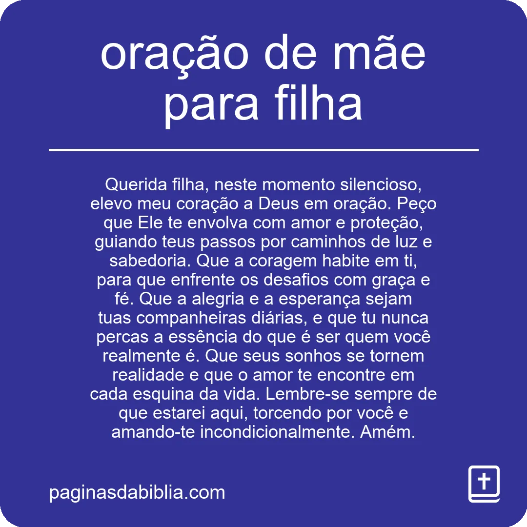 oração de mãe para filha