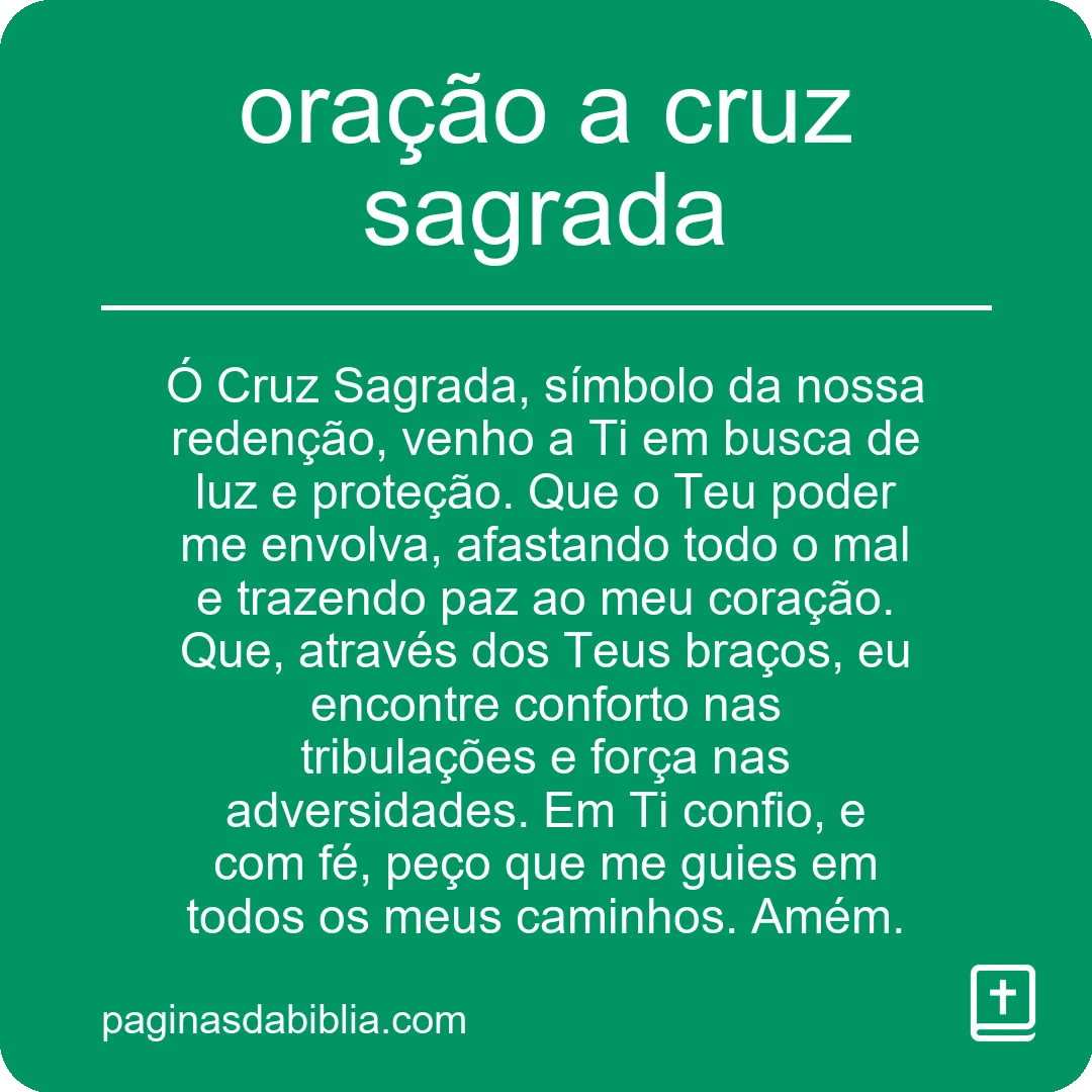 oração a cruz sagrada