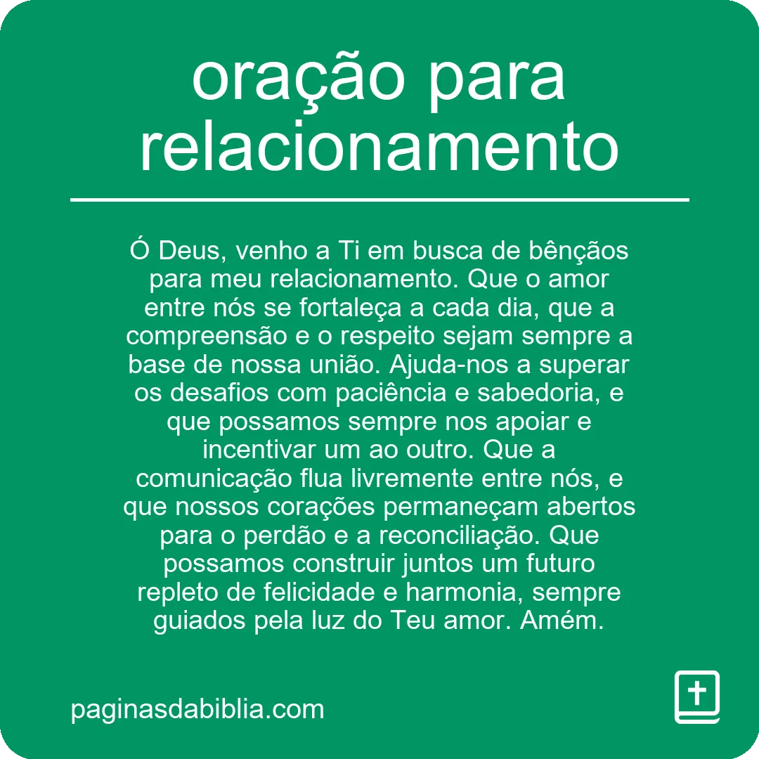 oração para relacionamento