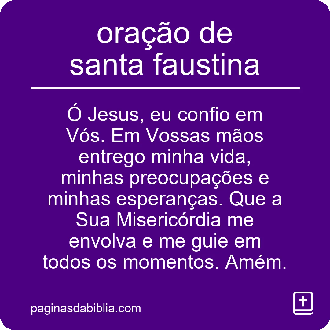 oração de santa faustina