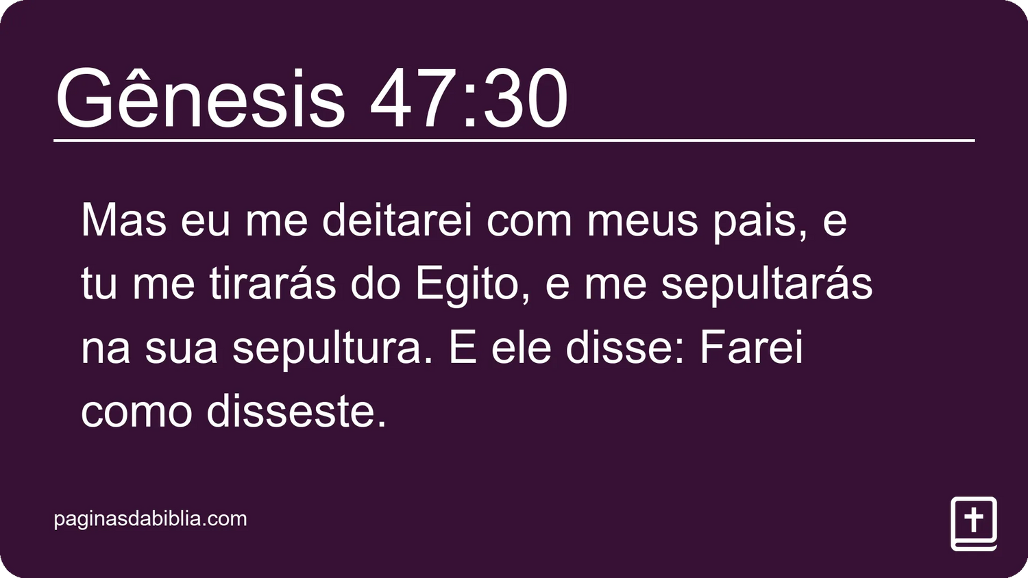 Gênesis 47:30