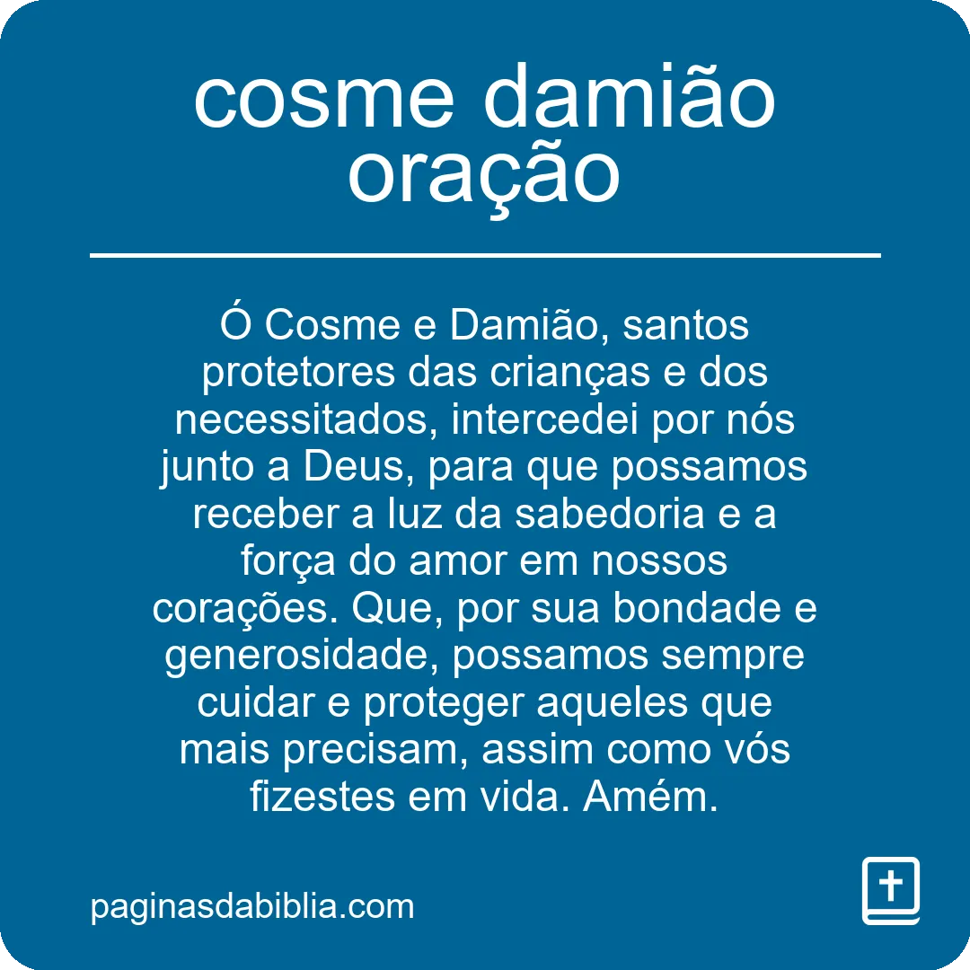 cosme damião oração