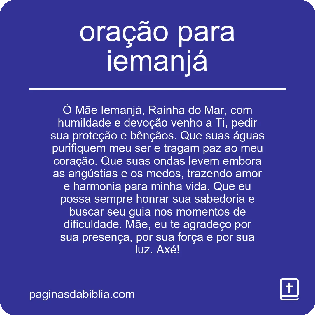 oração para iemanjá