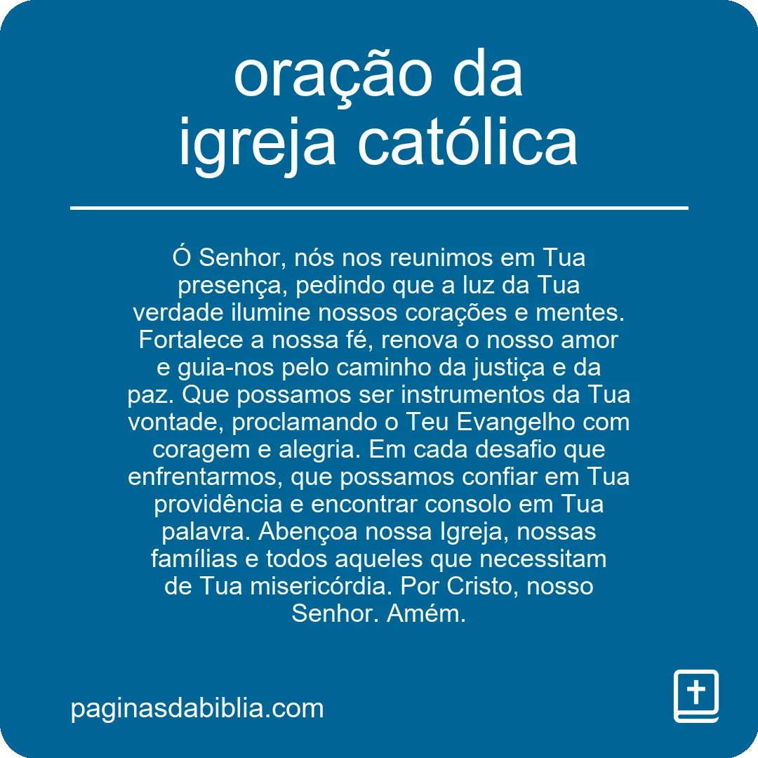 oração da igreja católica