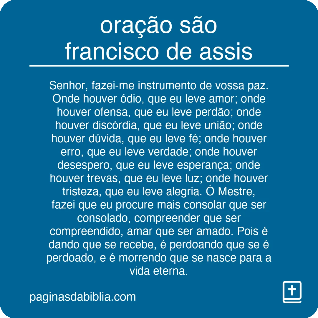 oração são francisco de assis