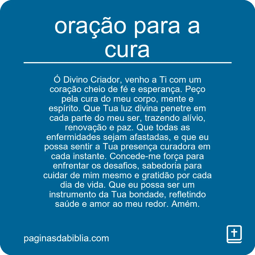 oração para a cura