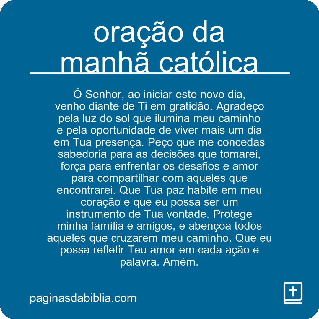 oração da manhã católica