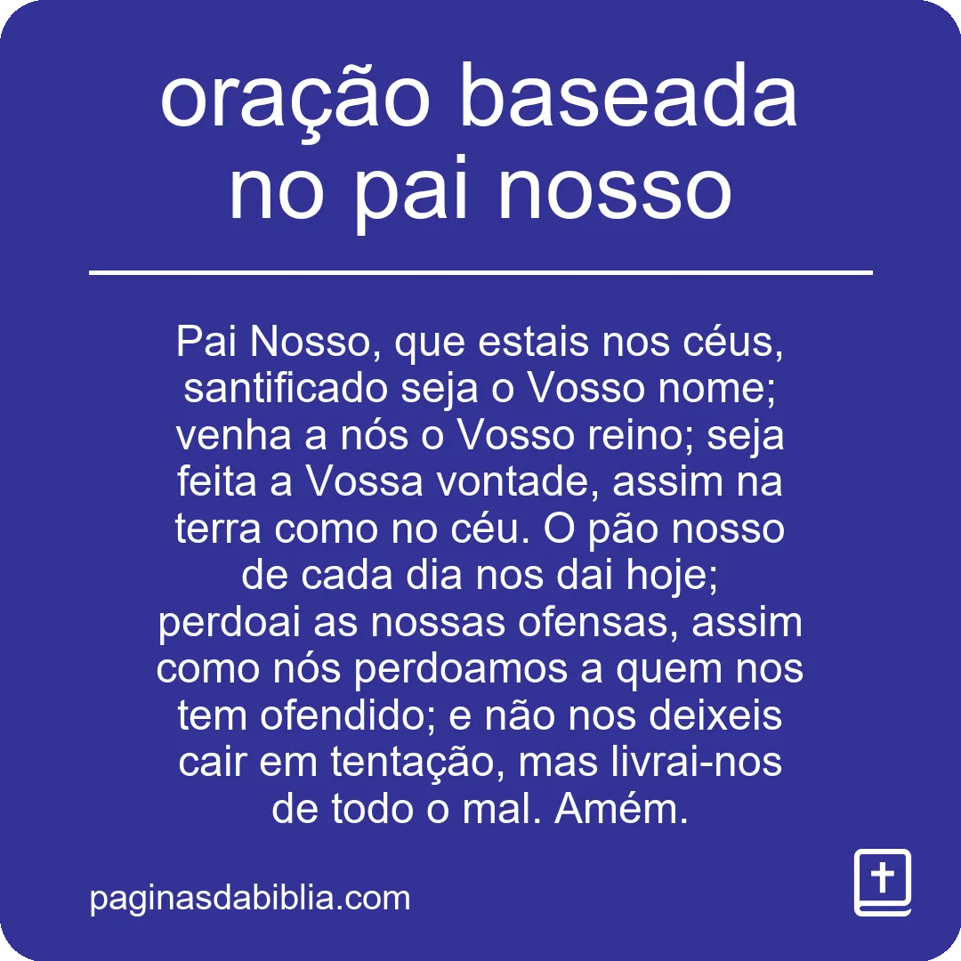 oração baseada no pai nosso