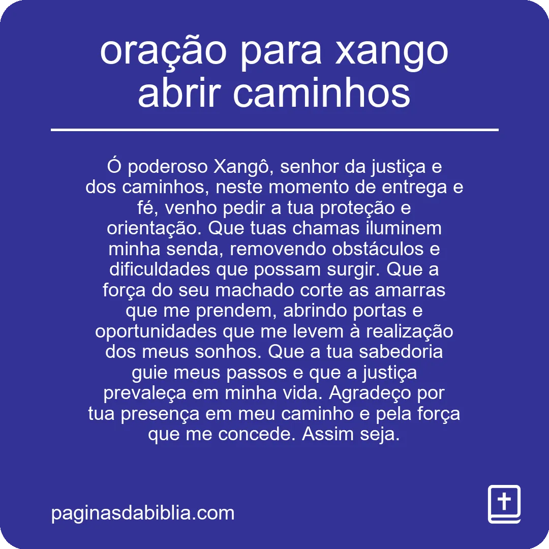 oração para xango abrir caminhos